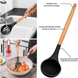 lmk024 household wooden handle kitchen utensil