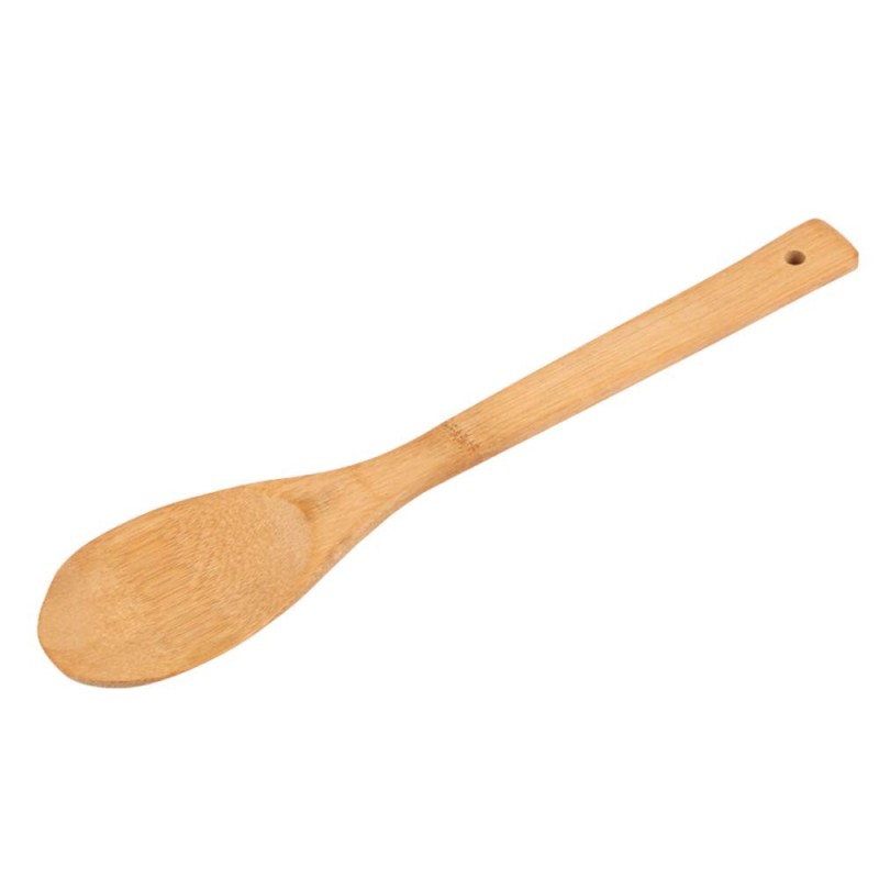 Fackelmann Solid Spoon Bamboo 30 cm Sustainable Natural Wood Versatile Kitchen Tool