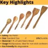 Green Wood Non Chemical Spoon Set for Kitchen Lovers Brown Yellowish Kitchen Tool