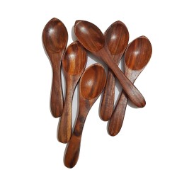 Pure Source India Natural Wood Spoon 6 Pieces
