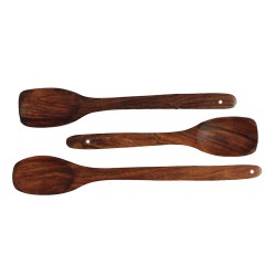 Woodykart Rosewood Serving and Cooking Spoon Set of 3