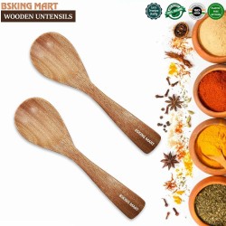 Bsking Mart Very Small Wooden Masala Spoon Compact For Salt Sugar Coffee Tea Pickle Turmeric Spices