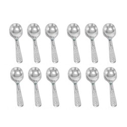 Kraxta Stainless Steel Masala Spoons for Small Containers Mini Spoon for Masala Dabba Spices Spoons 12 Pieces