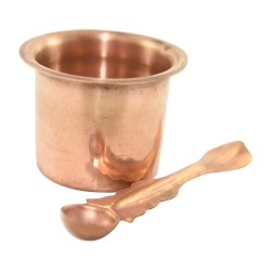 A&s Ventures Copper Puja Lota With Spoon Metallic