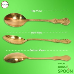 Hokoya Brass Spoon Set Of 2 For Serving