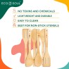 Eco Soul Set Of 6 Bamboo Cooking Utensils Non Stick Wooden Spoons Ladles & Turners Bamboo Wood