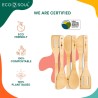 Eco Soul Set Of 6 Bamboo Cooking Utensils Non Stick Wooden Spoons Ladles & Turners Bamboo Wood