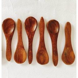 Mkd2 Rise Wooden Masala Spoon 5 Inch Set of 12 for Containers Handmade Wooden Spoon for Salt Tea Coffee