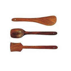 Sbaprime 4pcs Combo Dal Ghotni With Three Spoons Wooden Pack Of 4
