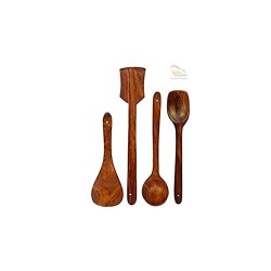 Classic Shoppe Handmade Wooden Serving and Cooking Spoon Kitchen Tools Set of 4