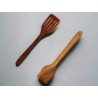 Vesta Homes Neem Wood Spoon Compact Flip Spatula Ladle Non-Stick Handcarved Set of 2