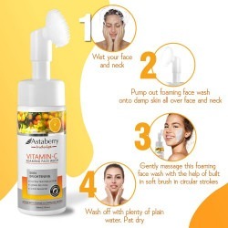 Astaberry Indulge Vitamin C Foaming Face Wash 150ml - Skin Brightening, Paraben Free & Sulphate Free