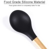 Urban Platter Silicone Serving Cooking Spoon with Wooden Handle Easy to Clean Perfect for Non Stick Utensils Heat Resistant