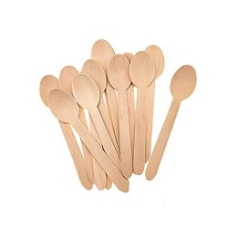 DEERA Biodegradable Disposable Wooden SPOON 140MM PACK of 50