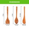 Borosil Organic Neem Wood Cooking Spoons Organic for Cooking & Serving Set of 3