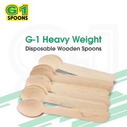 G 1 Bio degradable Disposable Wooden Spoons Eco Friendly Disposable Spoons 100 Pieces