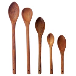 Ecopal Multipurpose Wooden Serving Spoon Utensils Set For Non Stick Cookware