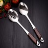 Pepplo Serving Spoons 304 Stainless Steel Cooking Spoon With Heat Resistant Plastic