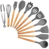 Syga Silicone Kitchen Spoon Utensil Set 11 Piece Grey