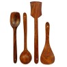 GIFTOS365 Handmade Wooden Non Stick Serving and Cooking Spoon Kitchen Tools Utensil Set of 4