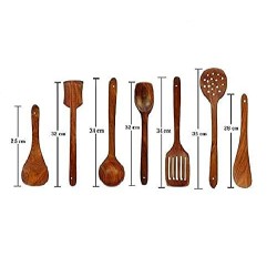Vg Craft Craft Wooden Handmade Kitchen Cooking Spatula Non Stick Serving Set Of 7 Pack Of 1