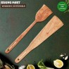 Bsking Mart Wooden Spatula Flip Cooking Spoon Hata Khunti Ladle For Cooking Dosa Roti Chapati Kitchen Tools