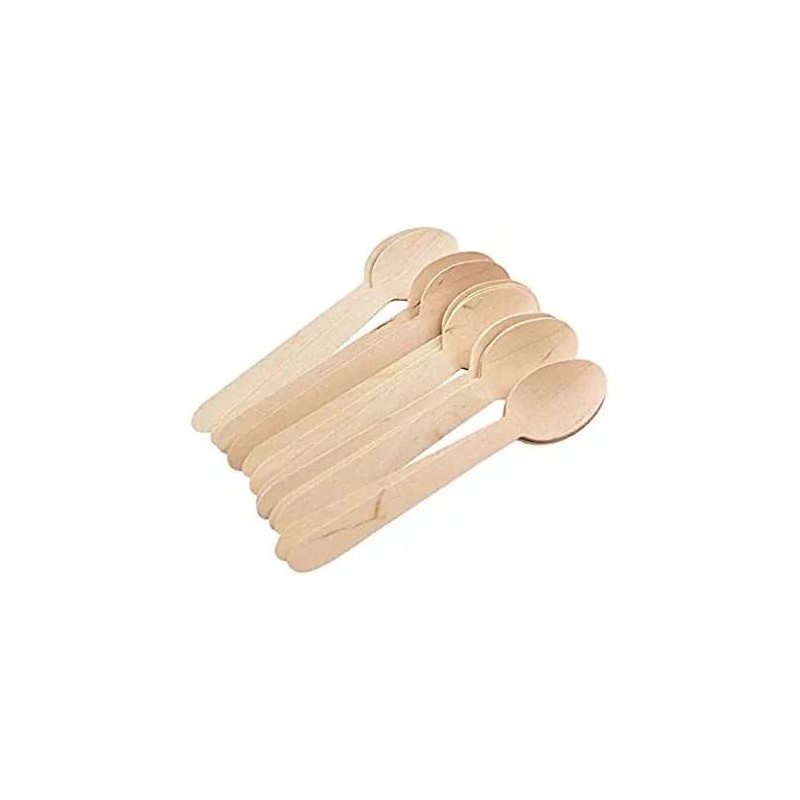 IJS Group Disposable Wooden Spon 14cm/4.4 Inch Pack of 100