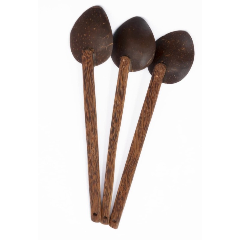 Thenga Coconut Shell Large Cooking Spoon Set of 3