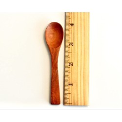 Raja Handicraft 6 Small Neem Wooden Spoons 4 Inch Wooden Demitasse Honey Diy Favors Salt Jelly Jam
