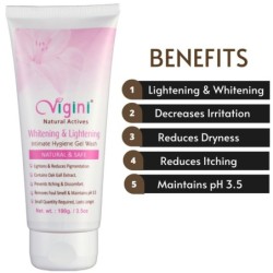 Vigini 100% Natural Actives Whitening & Lightening Intimate Feminine Hygiene Gel Wash 100ml