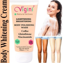 Vigini 100% Natural Actives Lightening Brightening Body Polishing Wash 200gm