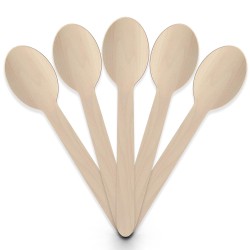 Abpp Disposable Spoon Set Wooden Spoons For Spices Disposable Spoons Pack Of 100 14cm