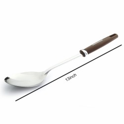 Signoraware Solid Spoon Brown Handle 13 inch Set of 1 Silver