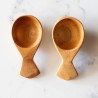 Fabartistry 100 Pure Neem Wood 2 Coffee Spoons & 2 Oil Spoons Round Shape