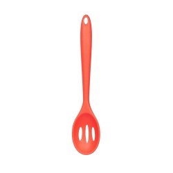 Femora Premium Virgin Silicone Slotted Spoon with Grip Handle Red