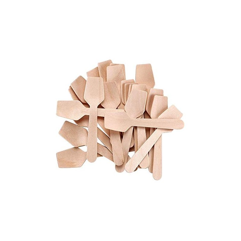 V4L Disposable Wooden Ice Cream Spoon Pack of 100
