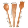 Bsking Mart Wooden Spatula Flip Cooking Spoon Palta Hata Khunti Ladle For Cooking Dosa Roti Chapati Cookware Neem Wood Set Of 3
