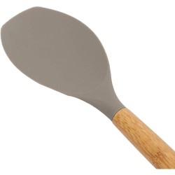 Sabichi Silicone Grey Head Spoon Spatula Bamboo Handle Premium Non Stick Kitchen Cookware