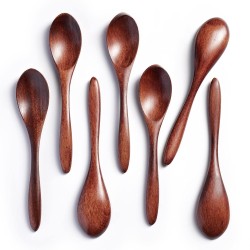 Hefild Small Wooden Spoons Premium 7pcs Mini Wooden Spoons for Cooking Eco Friendly Wooden Spoon Set
