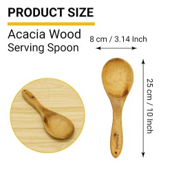 Femora Wooden Serving Long Spoon for Cooking Serving Kitchen Tools No Harmful Polish Naturally Non Stick Handmade