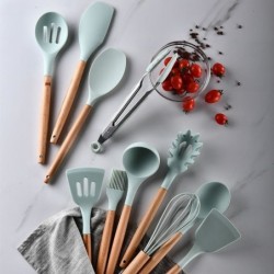 Silicone Kitchenware With Wooden Handle