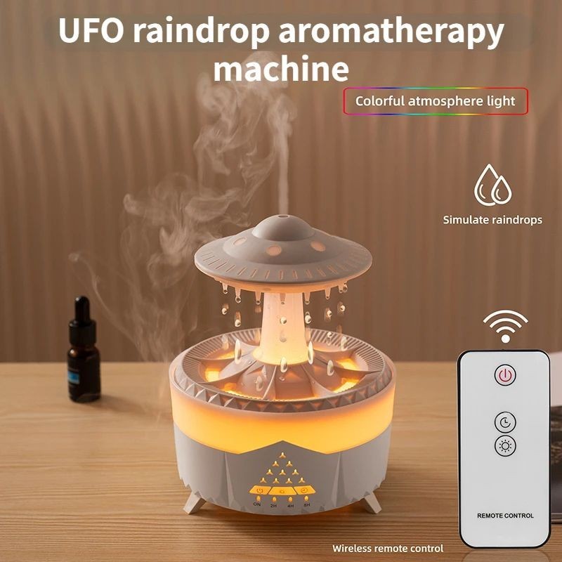 UFO Raindrop Humidifier Water Drop USB Aromatherapy Air Diffuser Mist Maker