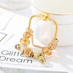 European and American  gold-plated DIY hardworking bee ladies bracelet jewelry