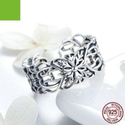 Vintage Flower Ring Silver...