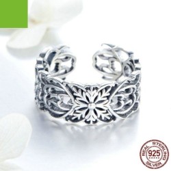 Vintage Flower Ring Silver 925 Sterling Silver Ring