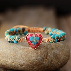 Red Emperor Stone Bracelet Peach Heart Love Bracelet Braided Bracelet
