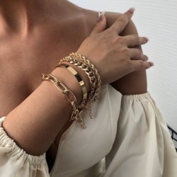 Thick chain alloy bracelet