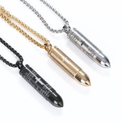 Bullet titanium steel necklace