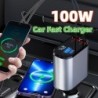 Metal Car Charger 100W Super Fast Charging Car Cigarette Lighter  Adapter 1 Piece