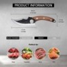Kegani Viking Knife For Meat Cutting 6 Inch Meat Cleaver Boning Knife, High Carbon Steel
